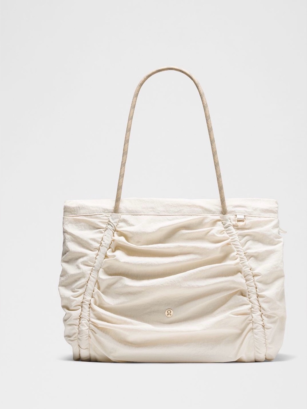 Lululemon Cream Ruched 24L Tote Bag